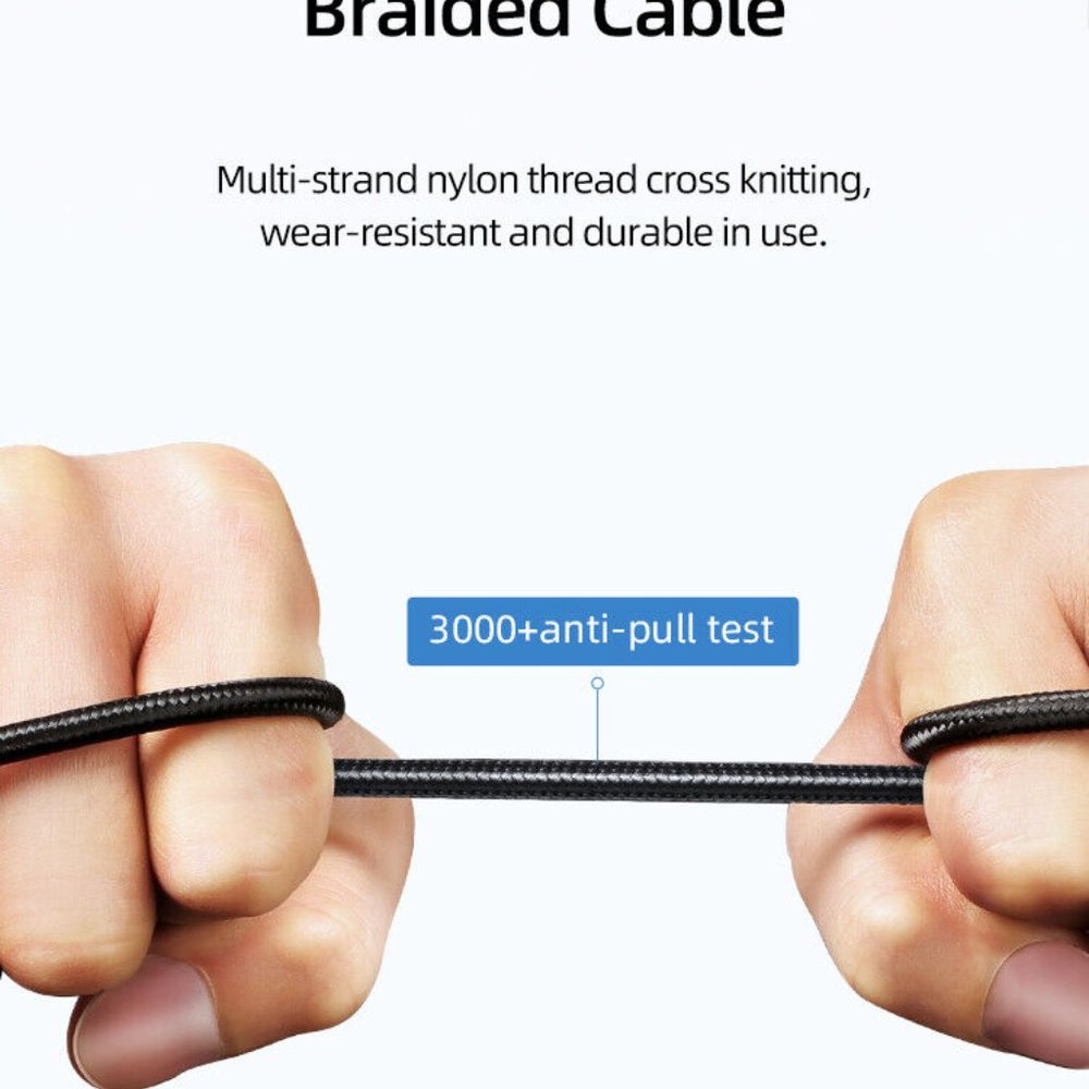 USAMS Fast Charging Cable US-SJ561 U80 3IN1 Right-angle 66W 1.2m - Picture 8 of 8